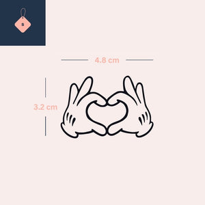 Heart hands temporary tattoo - 4 | Temporalis