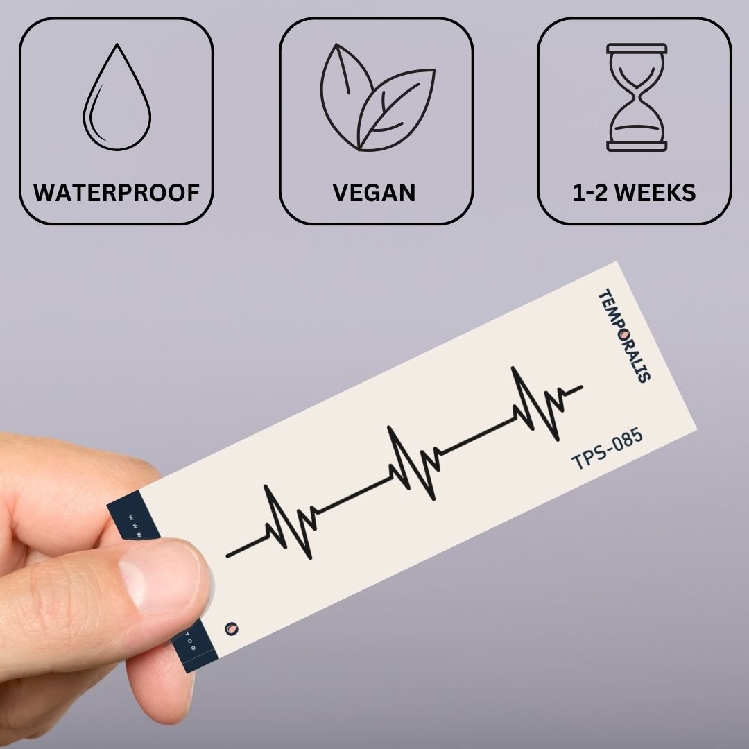 Heartbeat line temporary tattoo - 3 | Temporalis