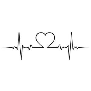 Heartbeat with heart temporary tattoo 2 - Temporalis