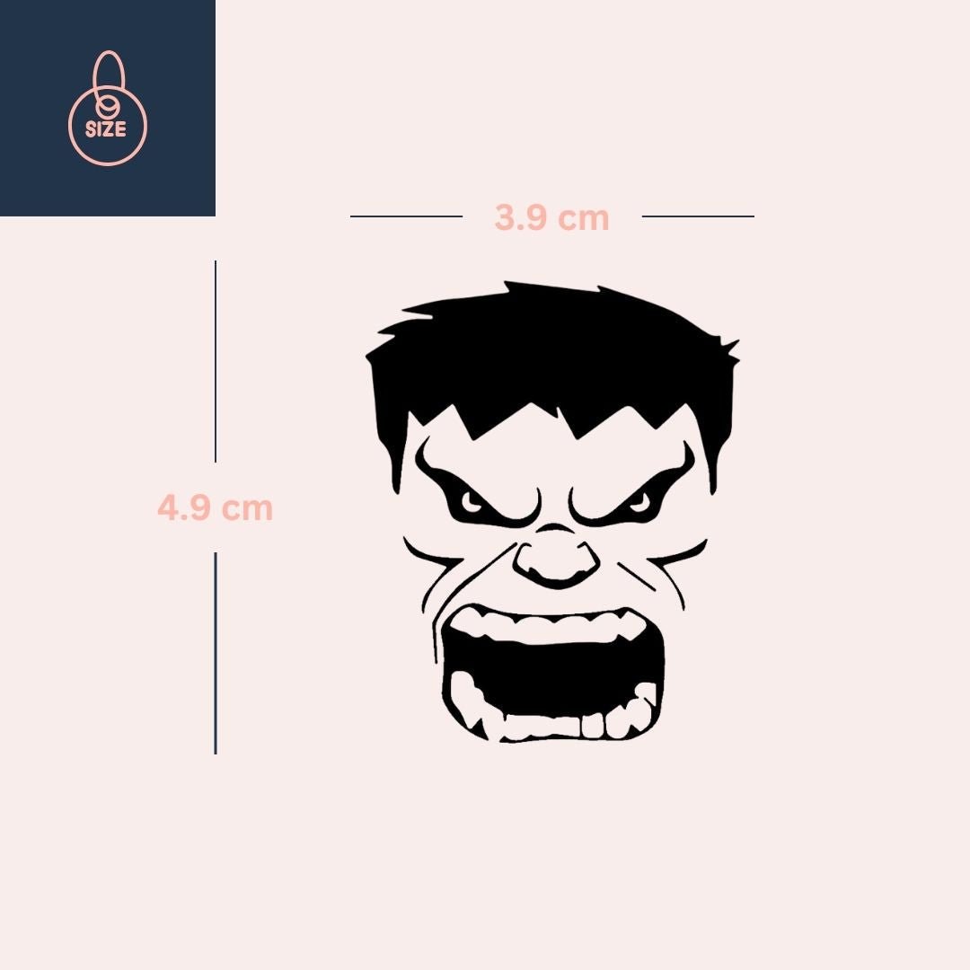 Hulk angry face temporary tattoo - 4 | Temporalis