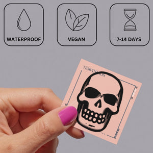 Human Skull Temporary Tattoo - 3 | Temporalis