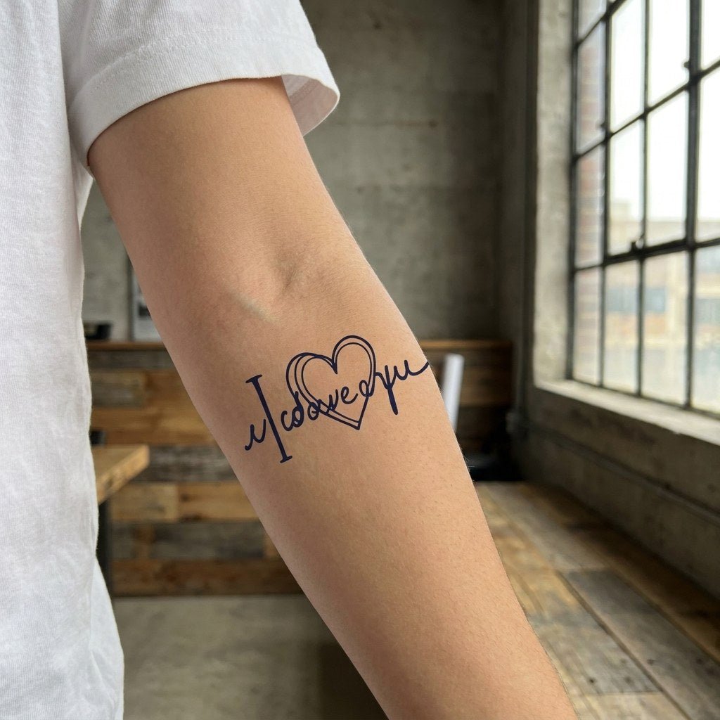 I Love You Heart Tattoo - 1 | Temporalis