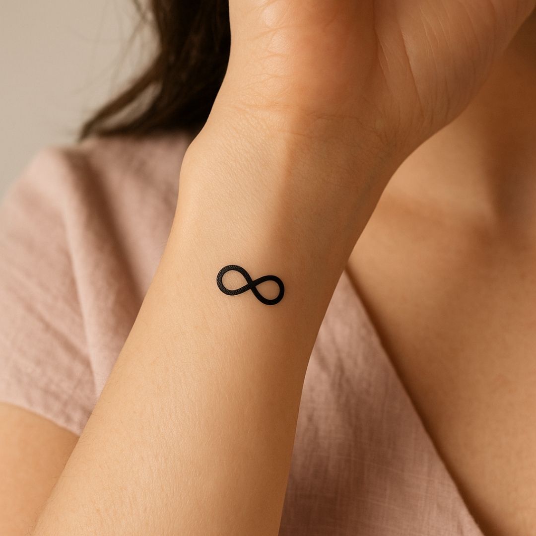 Infinity symbol temporary tattoo – bold line - 1 | Temporalis