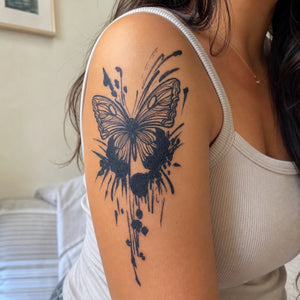 Ink Splash Butterfly Tattoo - 1 | Temporalis