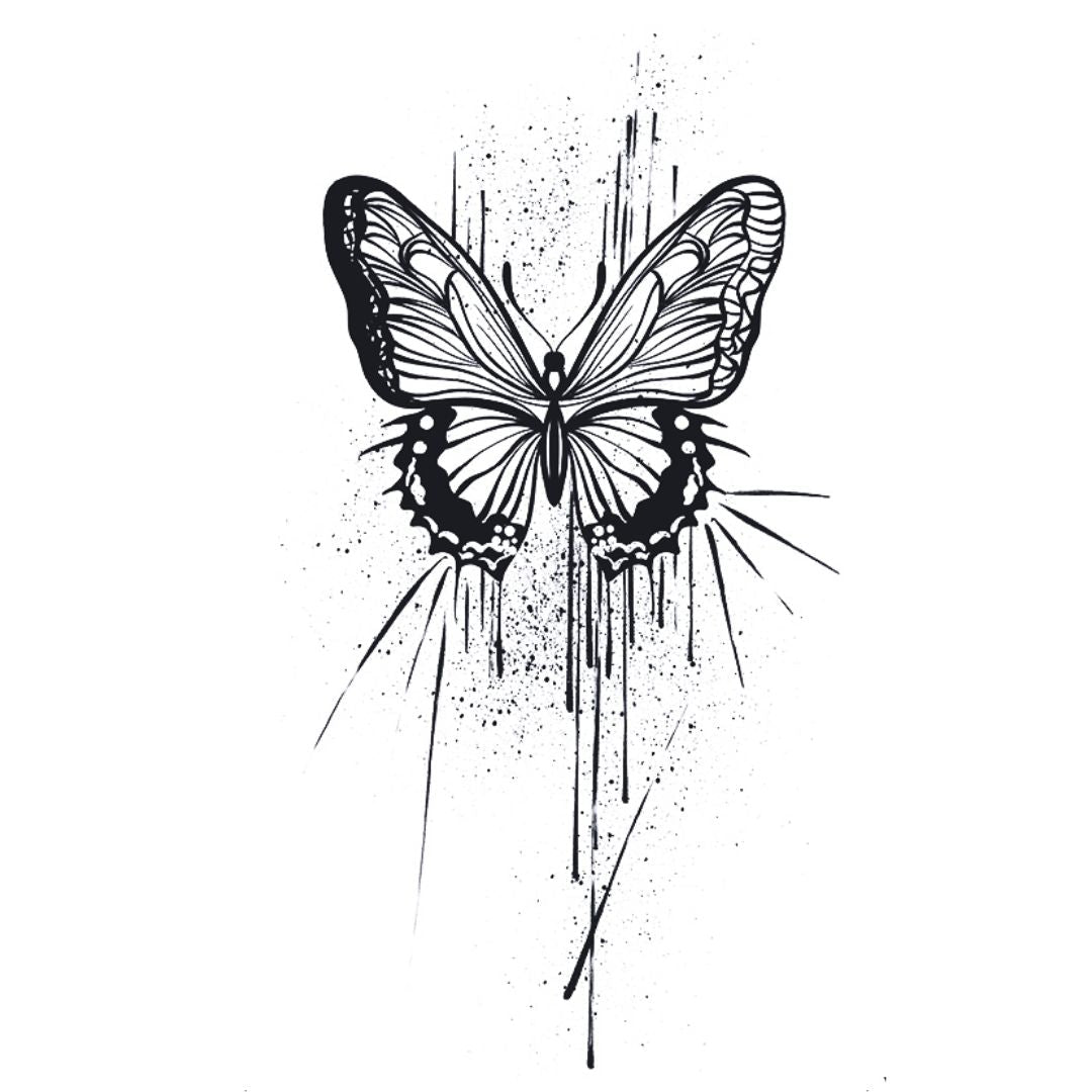 Ink Splash Butterfly Tattoo - 2 | Temporalis