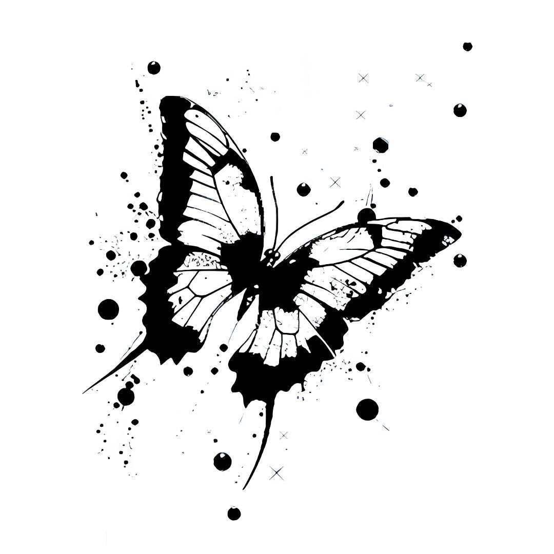Ink Splash Butterfly Tattoo - 2 | Temporalis