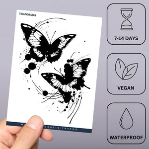 Ink Splash Duo Butterfly Tattoo - 3 | Temporalis
