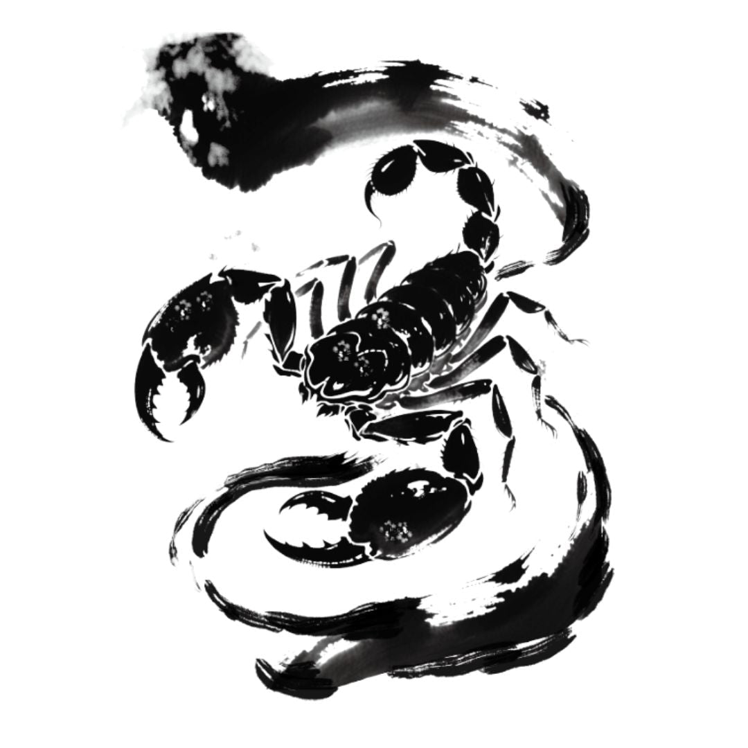 Ink Wash Scorpion Tattoo - 1 | Temporalis