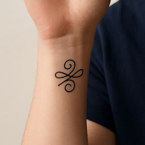 Intertwined swirl temporary tattoo - 1 | Temporalis