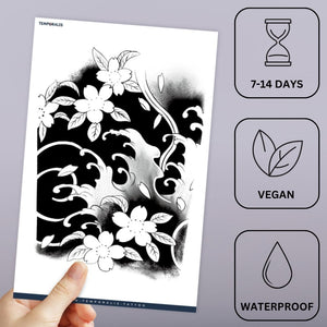 Japanese Cherry Blossom Panel Tattoo - 3 | Temporalis