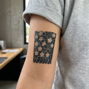 Japanese Cherry Blossom Wave Tattoo - 1 | Temporalis