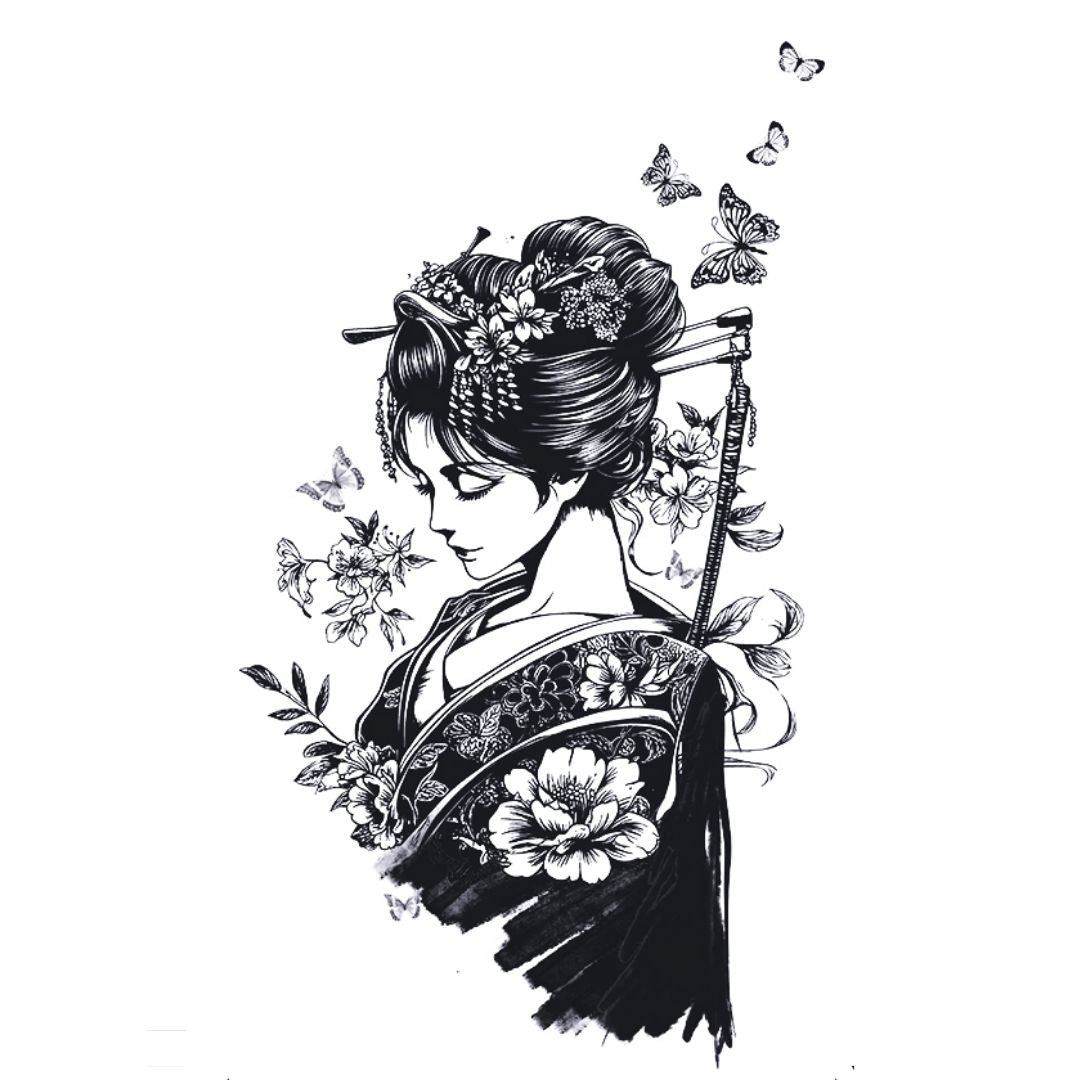 Japanese Geisha Tattoo - 2 | Temporalis
