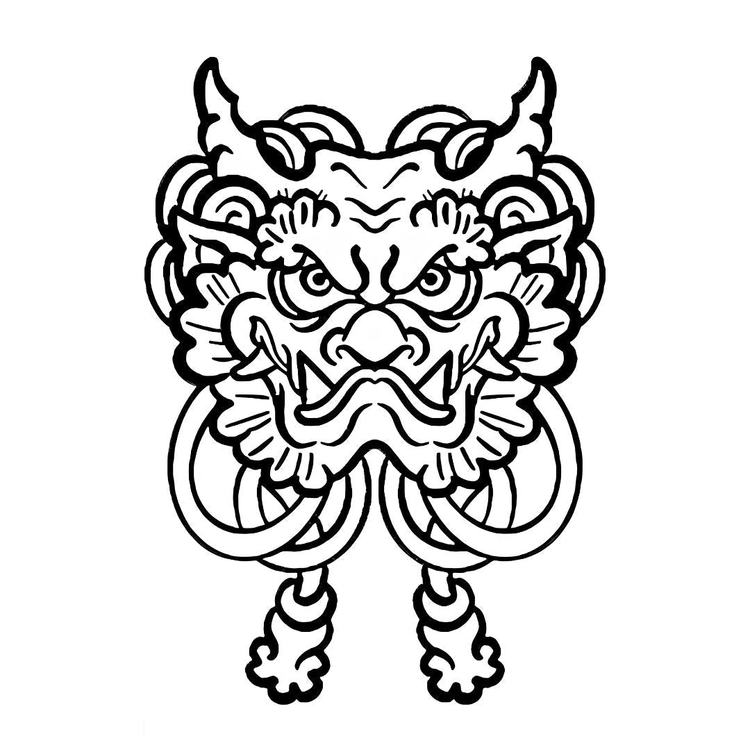 Japanese Oni Mask Tattoo - 2 | Temporalis