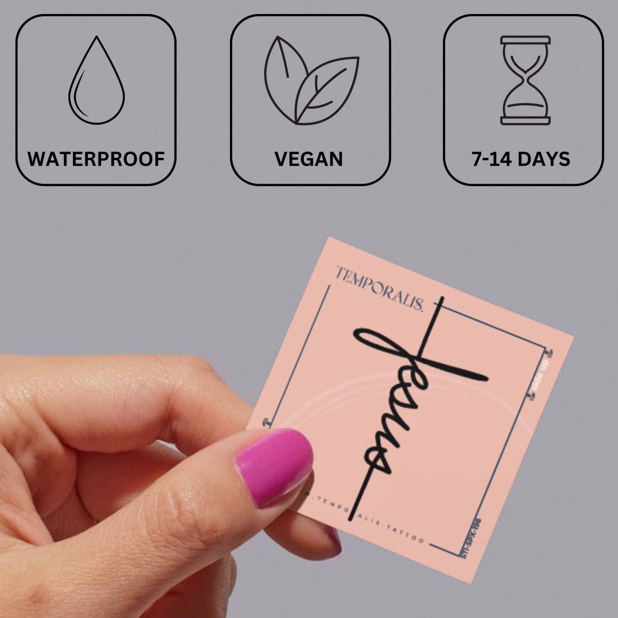 Jesus' script temporary tattoo - 3 | Temporalis