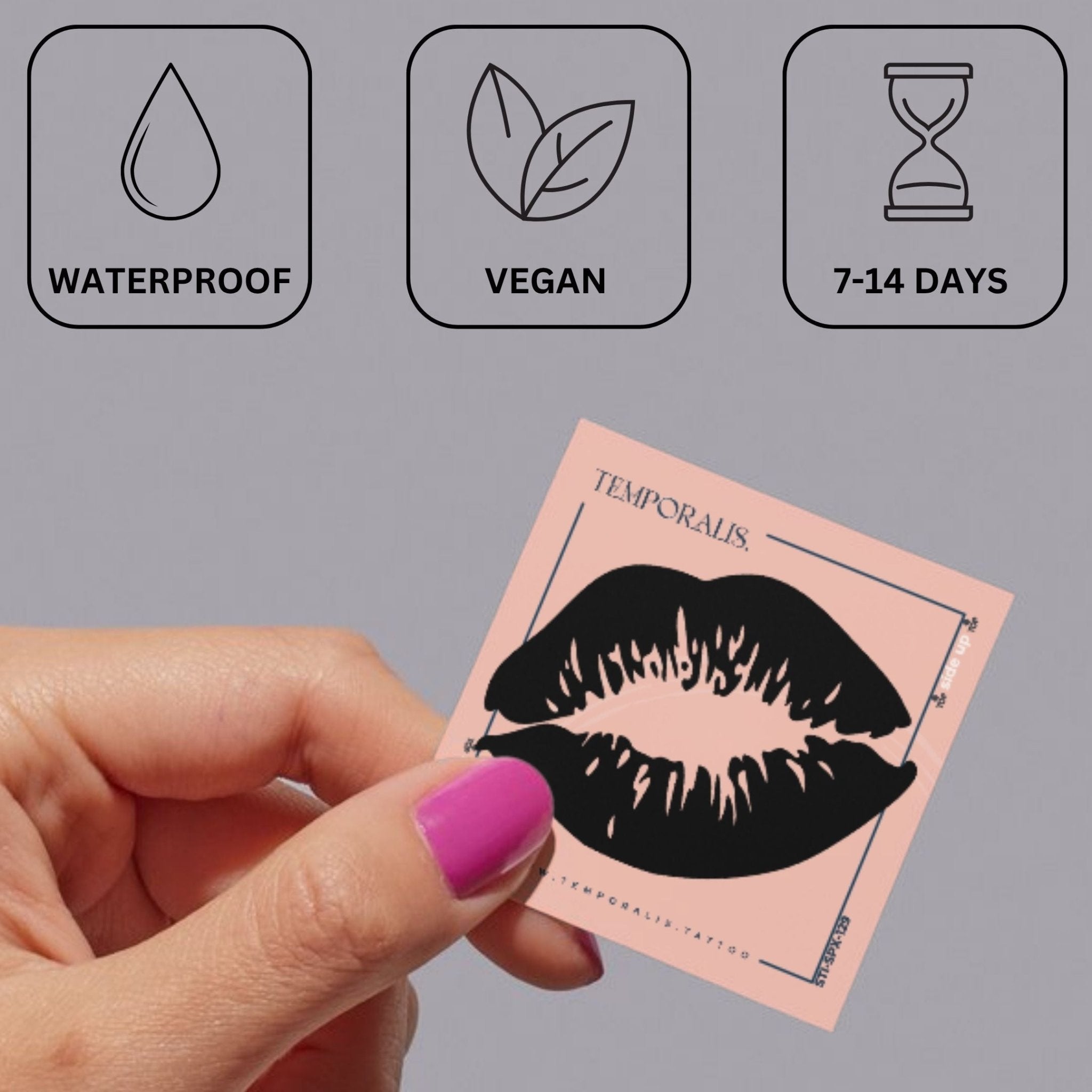 Kiss mark temporary tattoo - 3 | Temporalis