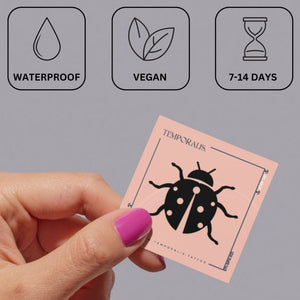 Ladybug Silhouette Temporary Tattoo - 3 | Temporalis