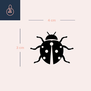 Ladybug Silhouette Temporary Tattoo 3 - Temporalis