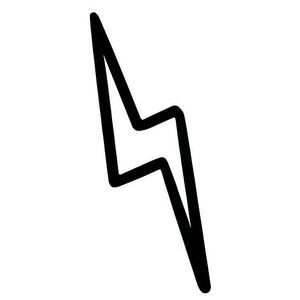 Lightning bolt temporary tattoo with bold outline - 2 | Temporalis