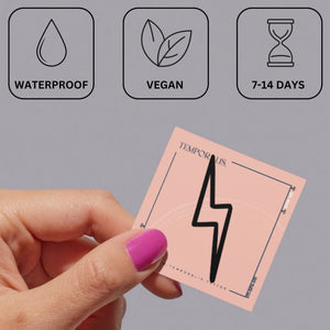 Lightning bolt temporary tattoo with bold outline - 3 | Temporalis