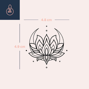 Lotus and crescent moons temporary tattoo - 4 | Temporalis