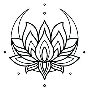 Lotus and crescent moons temporary tattoo - 2 | Temporalis
