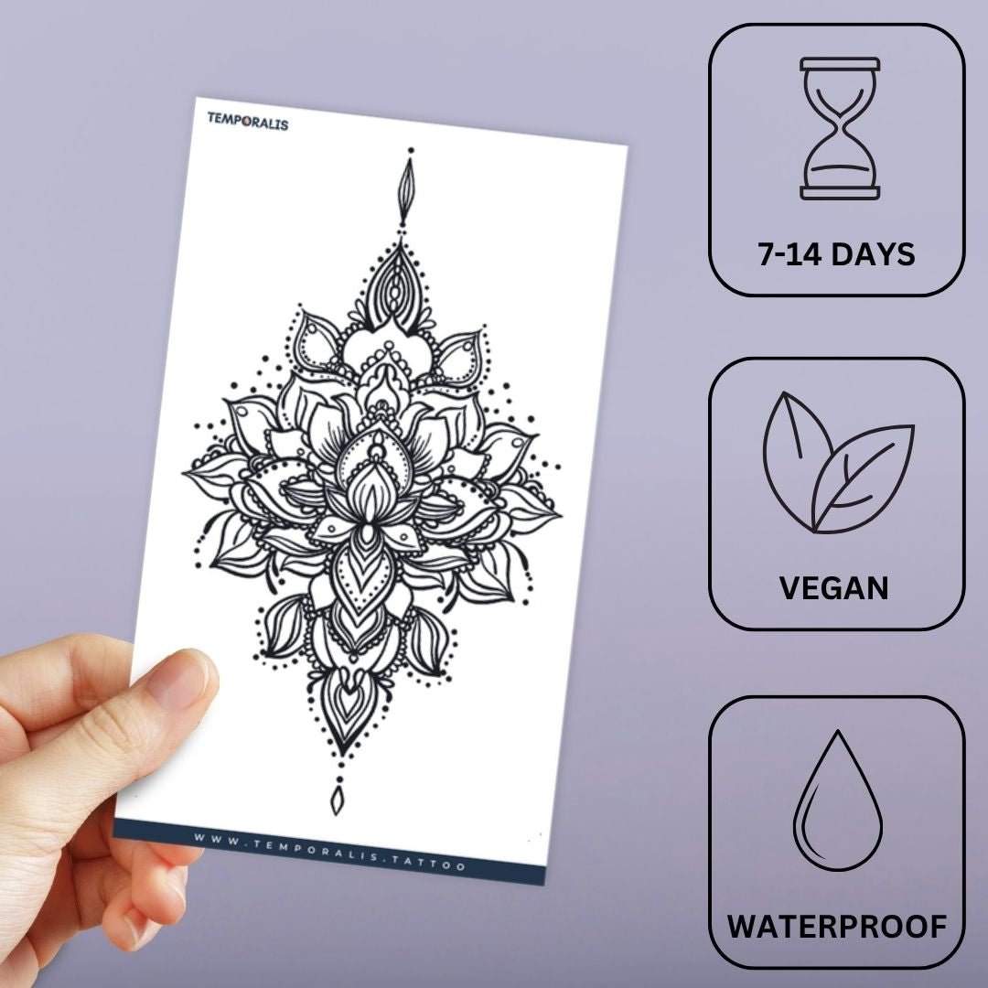 Lotus Mandala Ornamental Tattoo - 3 | Temporalis