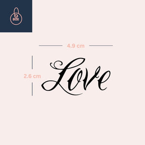 Love calligraphy temporary tattoo - 4 | Temporalis