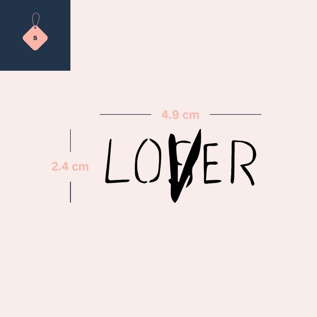 LOVER (LOSER corrected) temporary tattoo - 4 | Temporalis