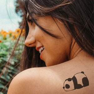 Lying Panda Silhouette Temporary Tattoo - 1 | Temporalis