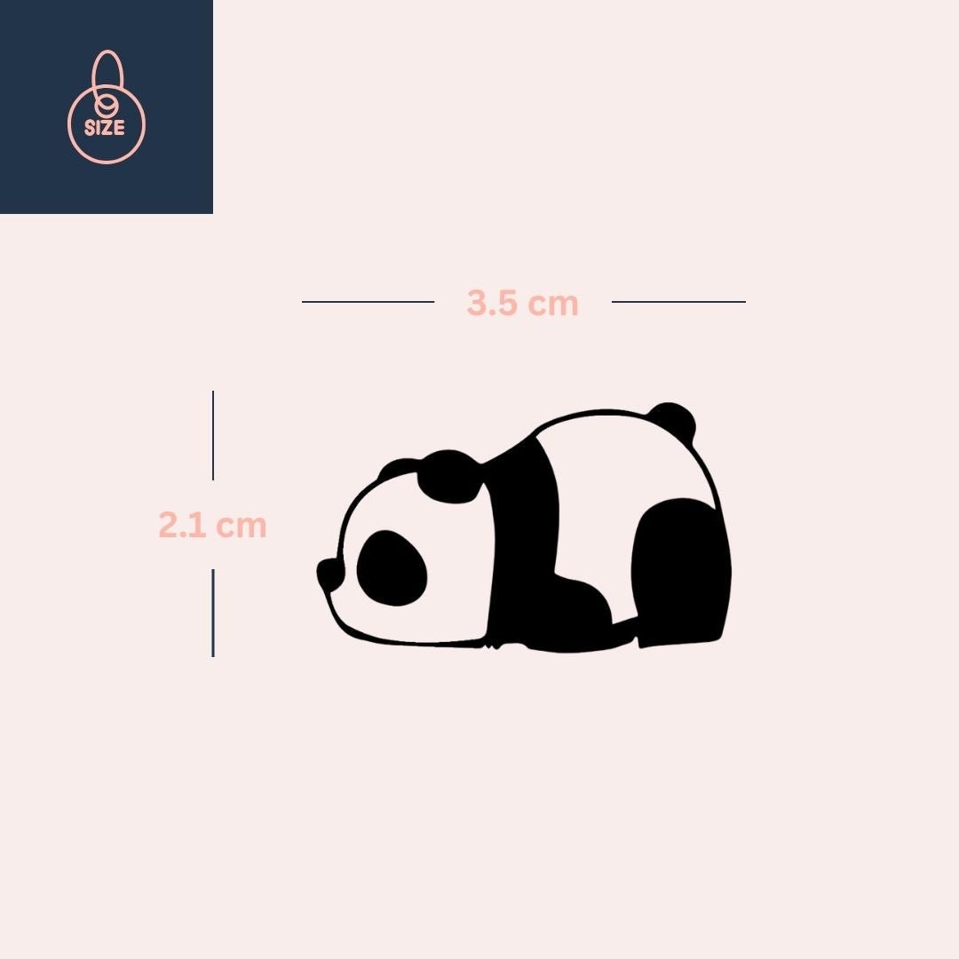 Lying Panda Silhouette Temporary Tattoo - 4 | Temporalis
