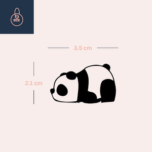 Lying Panda Silhouette Temporary Tattoo - 4 | Temporalis