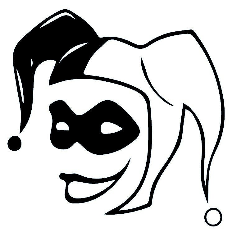 Masked Female Jester Temporary Tattoo - 2 | Temporalis