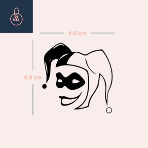 Masked Female Jester Temporary Tattoo - 4 | Temporalis