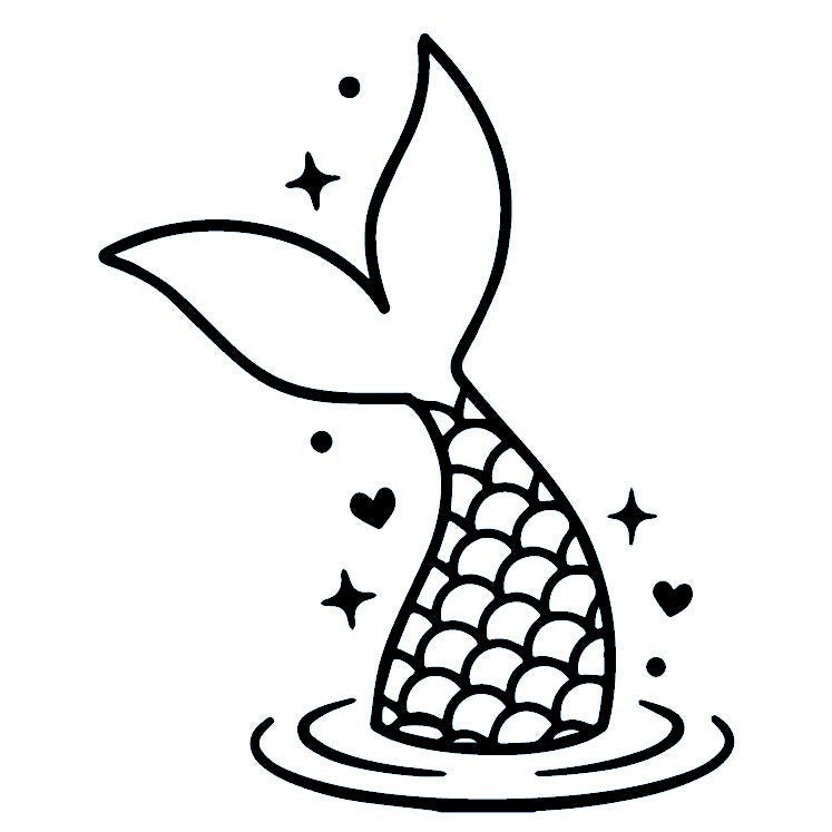 Mermaid tail temporary tattoo with sparkles - 2 | Temporalis