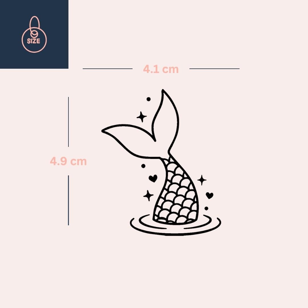 Mermaid tail temporary tattoo with sparkles - 4 | Temporalis