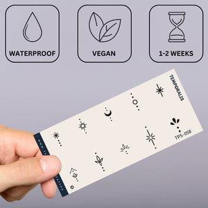 Mini set of 10 celestial finger temporary tattoos - 4 | Temporalis