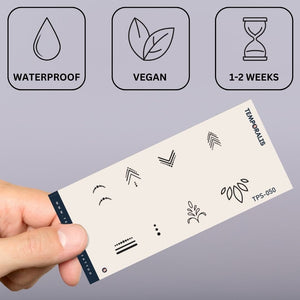 Mini set of 8 geometric finger temporary tattoos - 4 | Temporalis