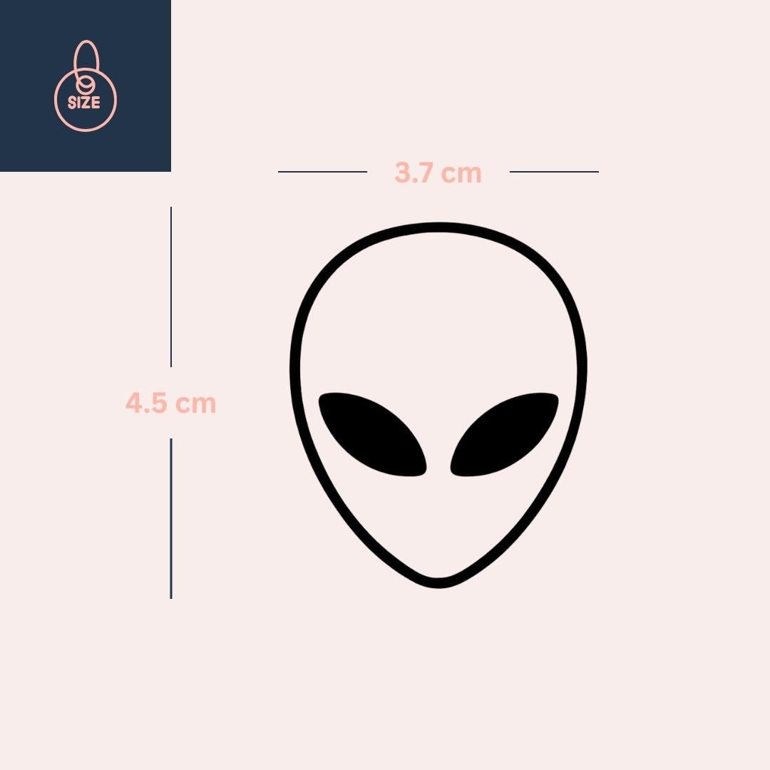 Minimalist alien head temporary tattoo 3 - Temporalis