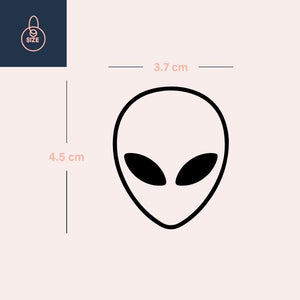 Minimalist alien head temporary tattoo - 4 | Temporalis