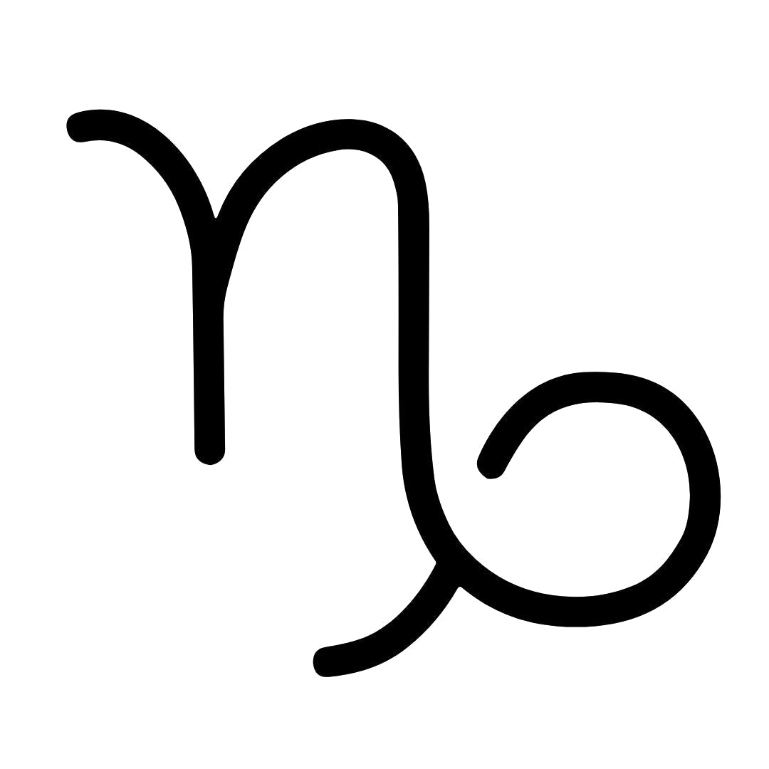 Minimalist Capricorn zodiac temporary tattoo - 2 | Temporalis