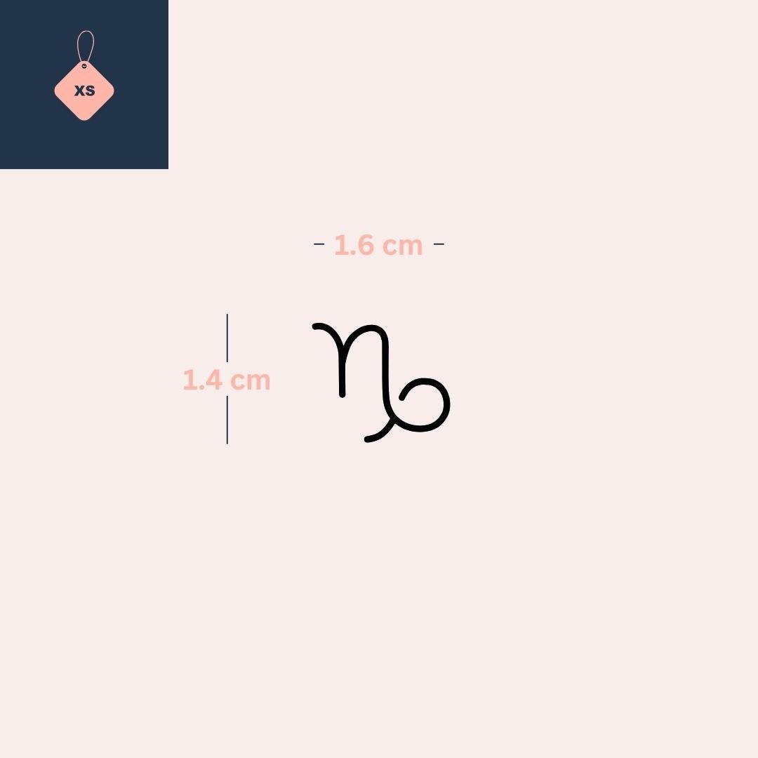 Minimalist Capricorn zodiac temporary tattoo - 4 | Temporalis