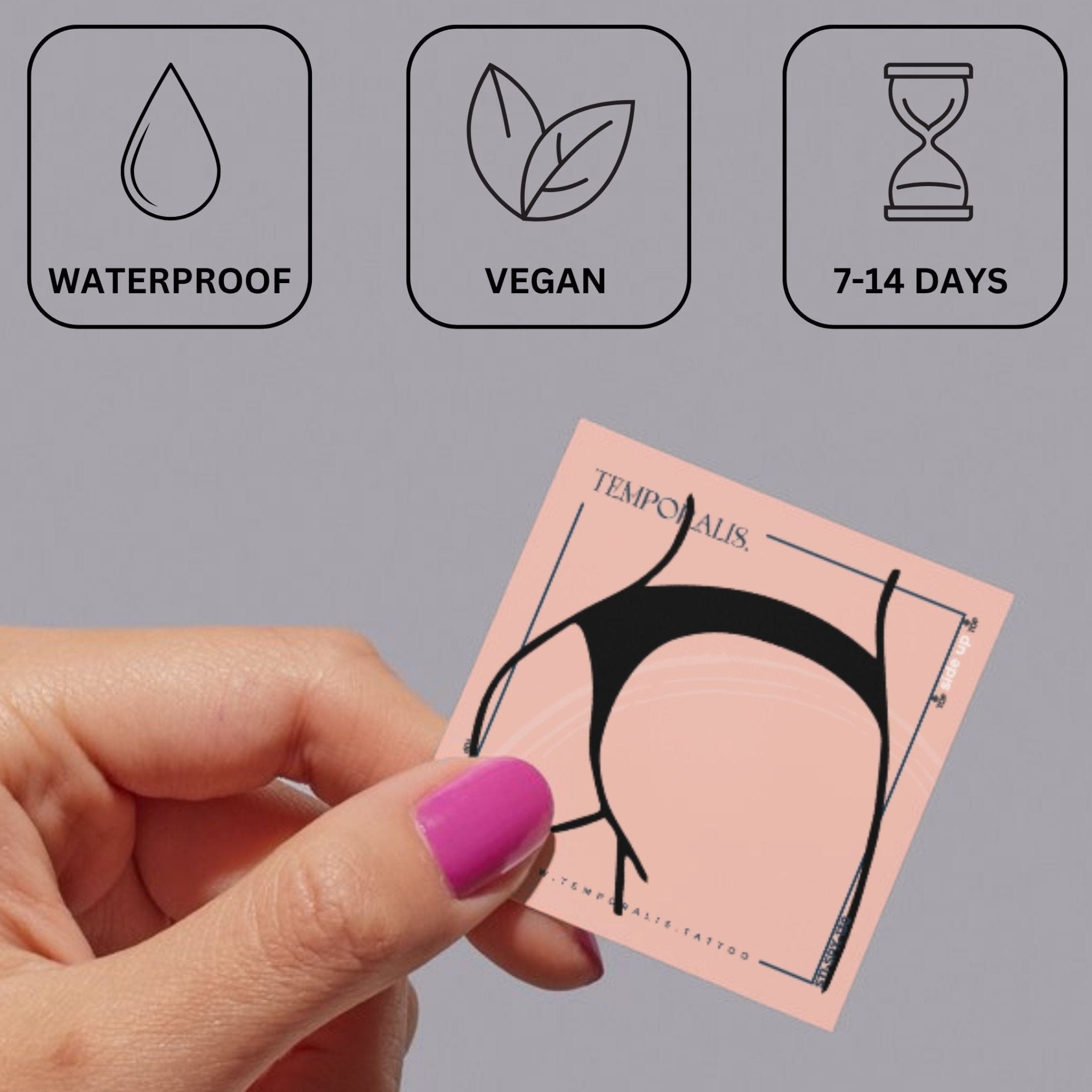 Minimalist one - piece swimsuit silhouette temporary tattoo 4 - Temporalis