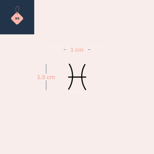 Minimalist Pisces zodiac temporary tattoo - 4 | Temporalis
