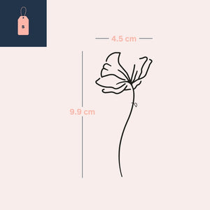 Minimalist poppy temporary tattoo - 4 | Temporalis