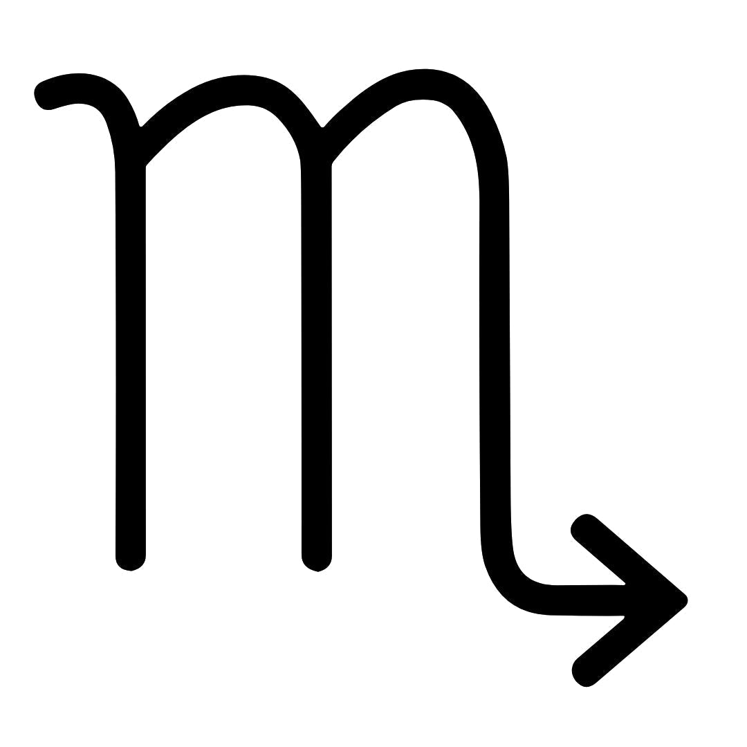 Minimalist Scorpio zodiac temporary tattoo - 2 | Temporalis