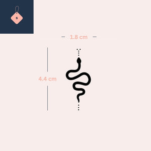 Minimalist snake line art temporary tattoo with dots - 4 | Temporalis
