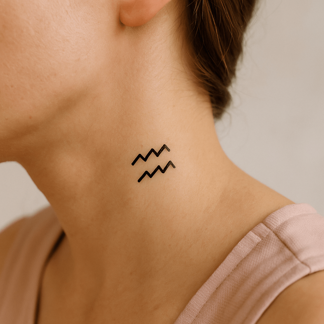 Minimalist zodiac sign Aquarius 1 - Temporalis