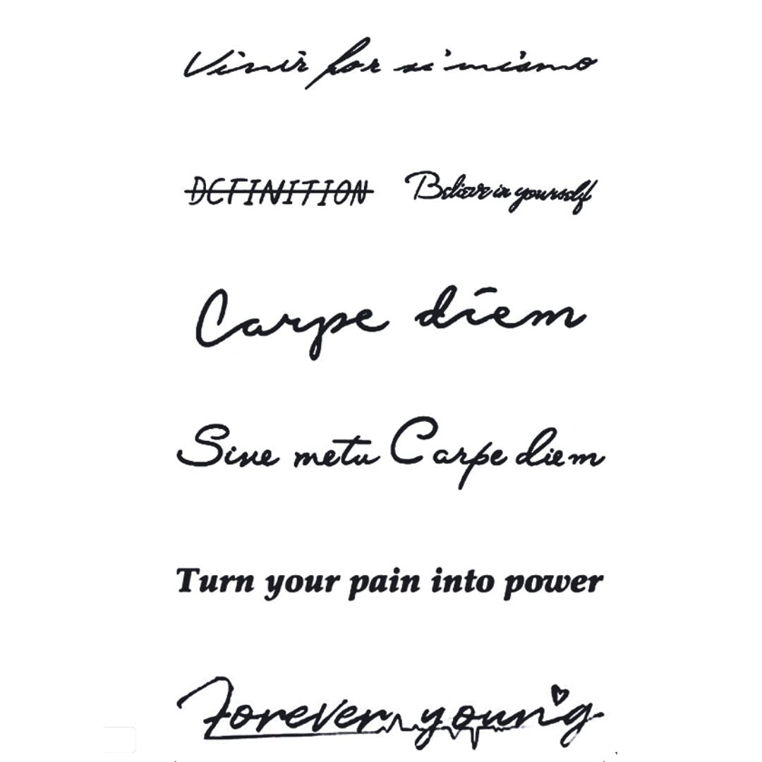 Motivational Quote Pack Tattoo - 2 | Temporalis