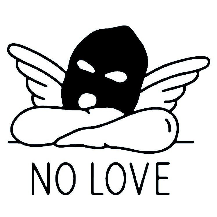 No Love' Masked Angel Temporary Tattoo with Wings - 2 | Temporalis