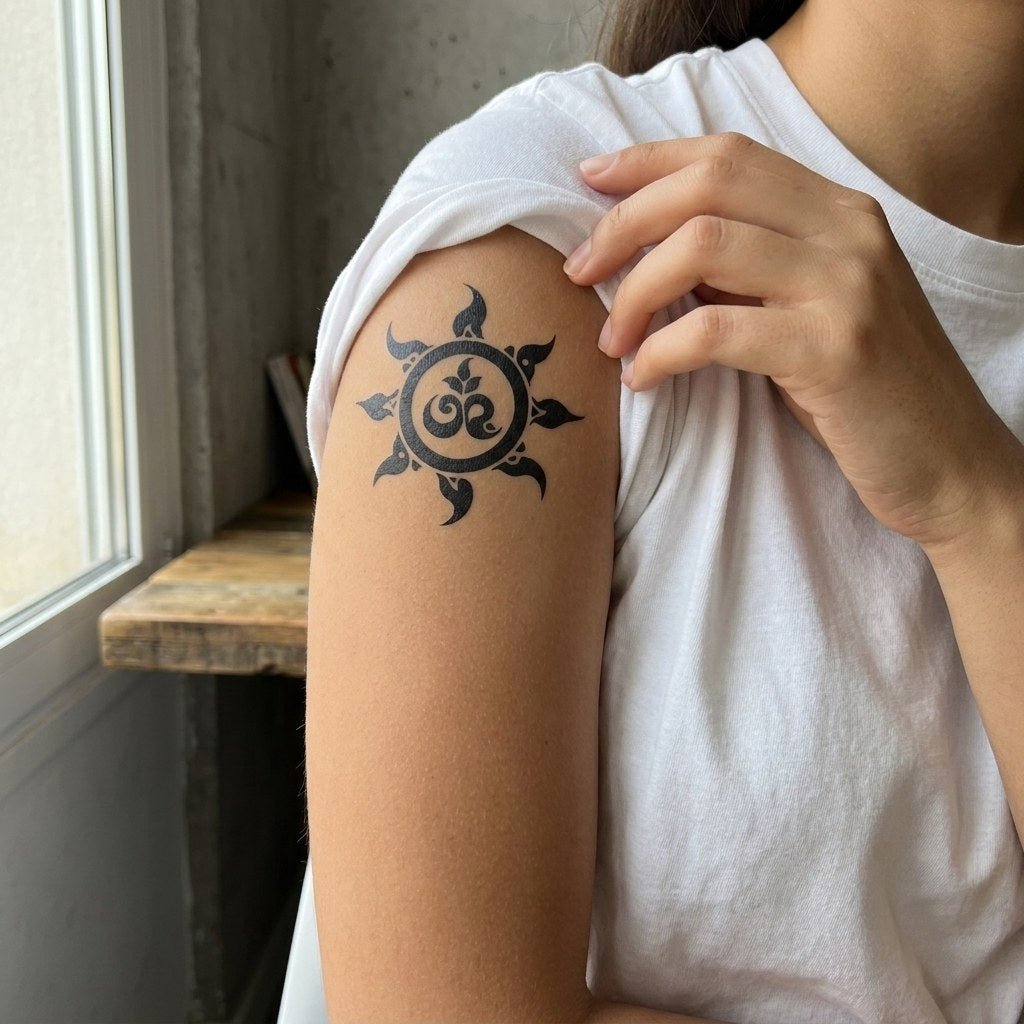 Om Sun Mandala Tattoo - 1 | Temporalis